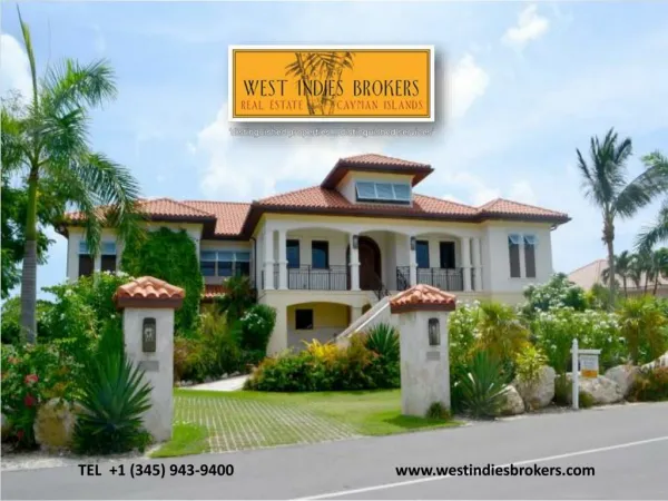 View Beautiful Properties on Sale in Cayman Islands by West Indies Brokers
