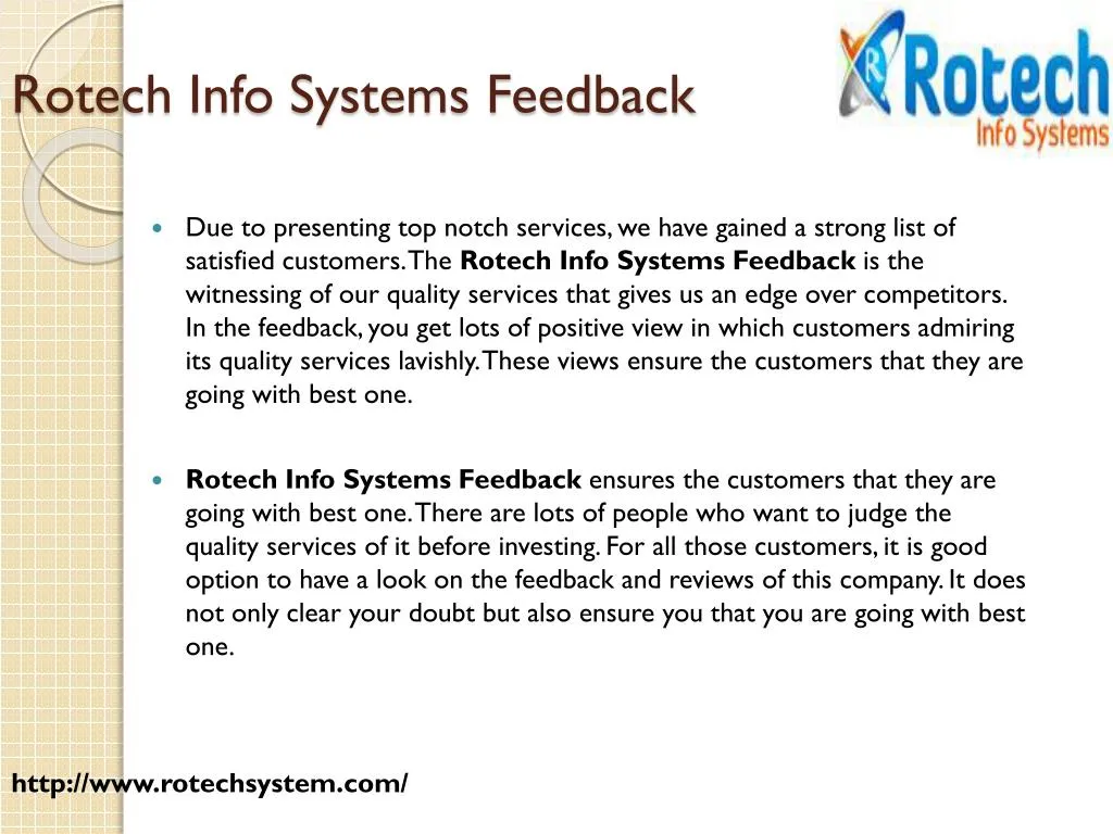 rotech info systems feedback
