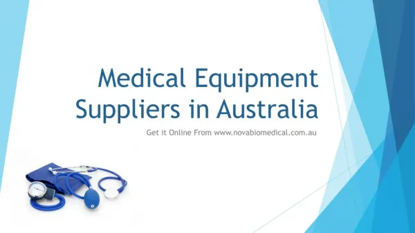 Medical Equipment Suppliers in Australia