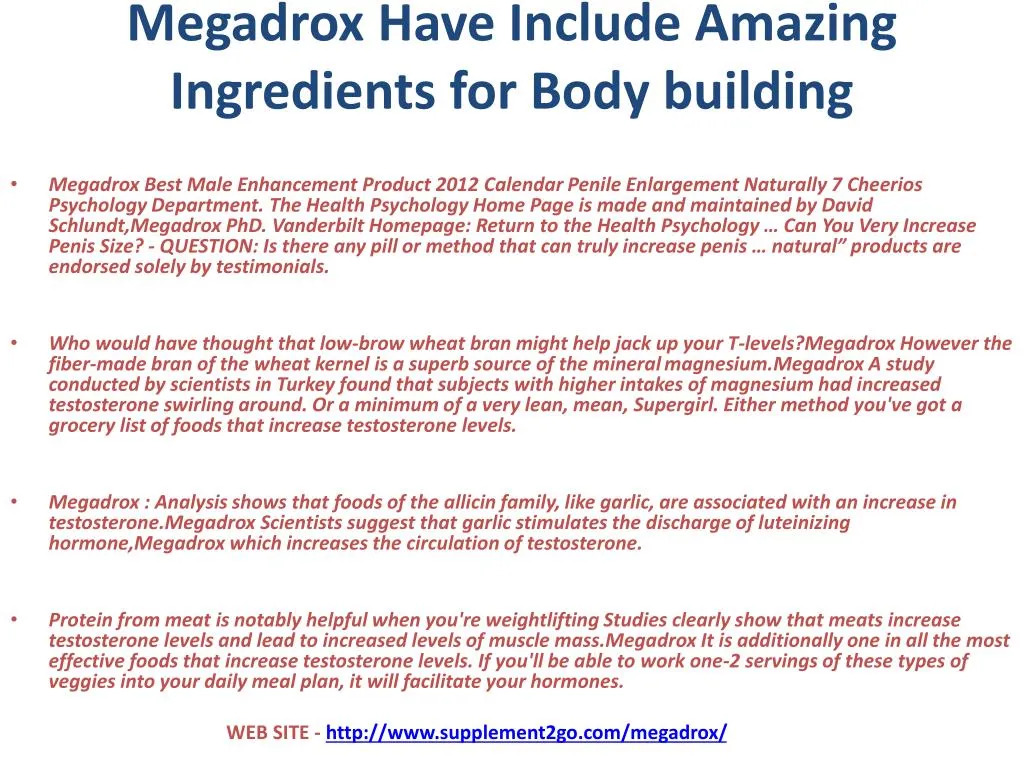 megadrox have include amazing ingredients for body building