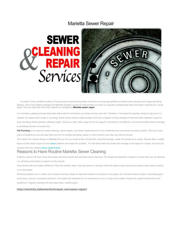 Sewer Repair Marietta GA