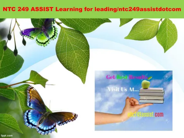 NTC 249 ASSIST Learning for leading/ntc249assistdotcom