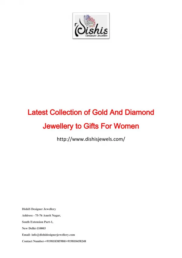 Latest Collection of Gold And Diamond Jewellery to Gifts For Women