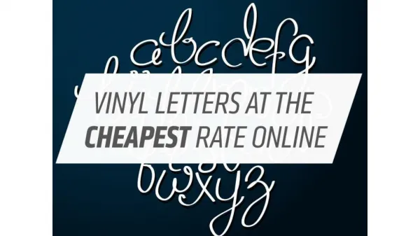 Vinyl Letters at the Cheapest Rate Online