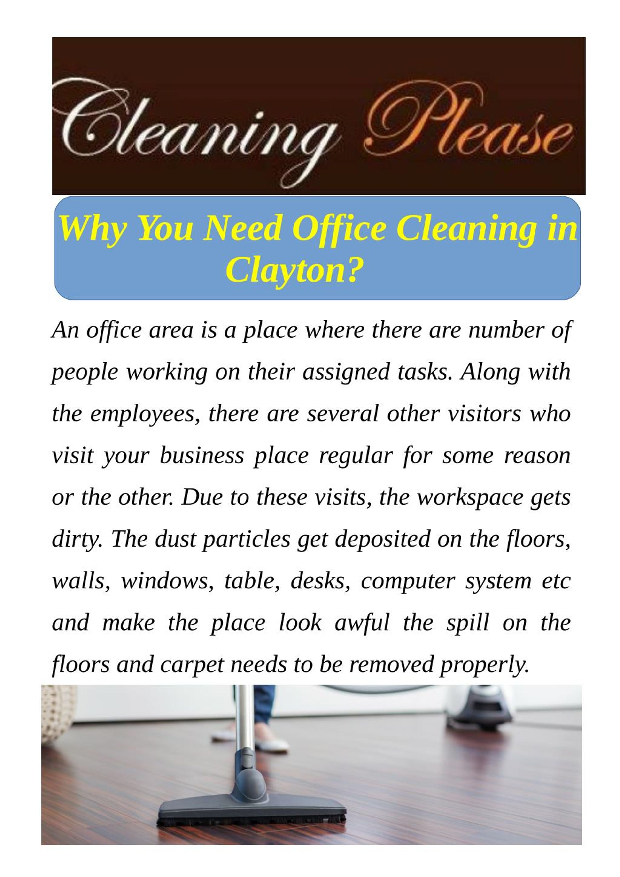 PPT - Why You Need Office Cleaning in Clayton? PowerPoint Presentation ...