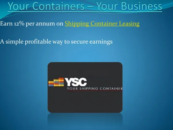 Shipping Container Leasing Business in Australia-YSC