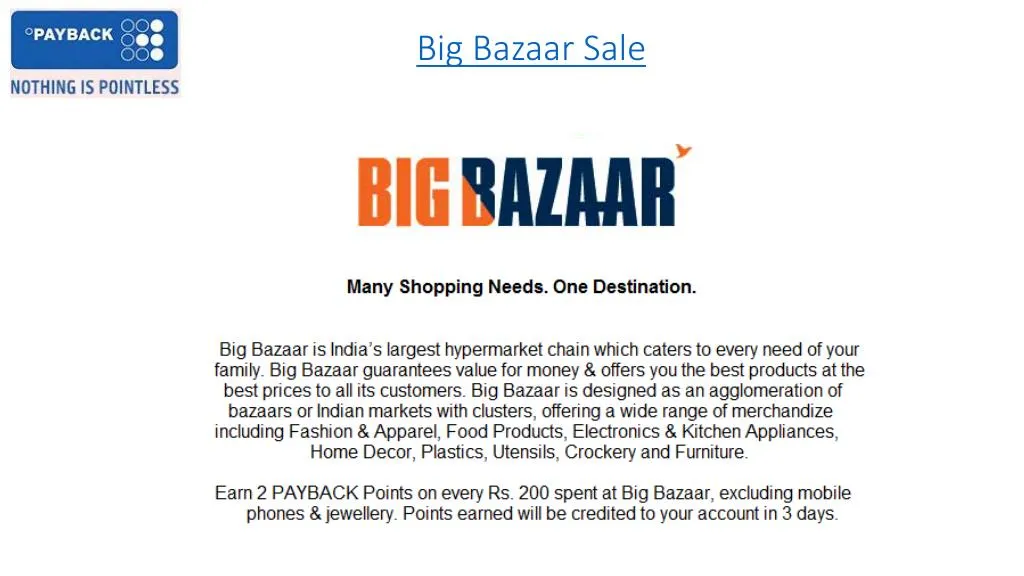 big bazaar sale