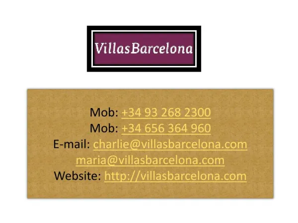 Villas In Barcelona