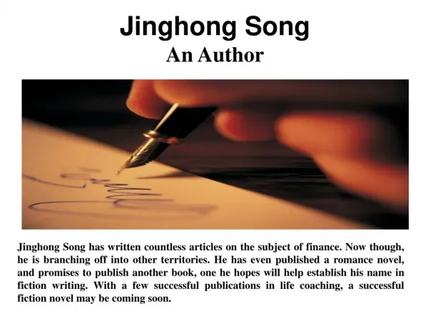 Jinghong Song - An Author
