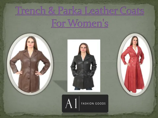 Trench & Parka Leather Coats For Women's