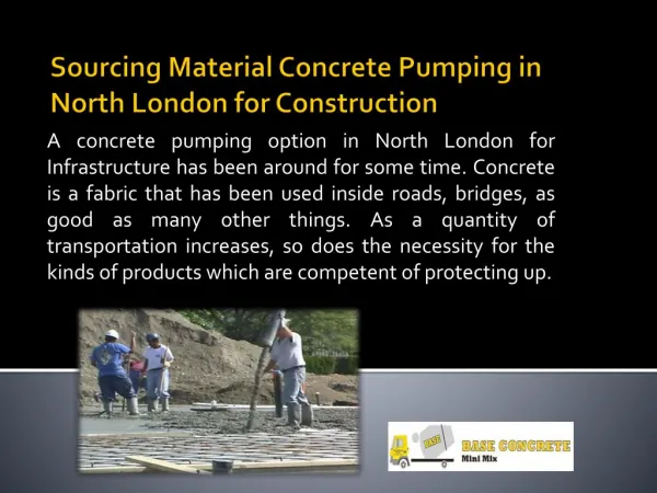 Sourcing Material Concrete Pumping in North London for Construction