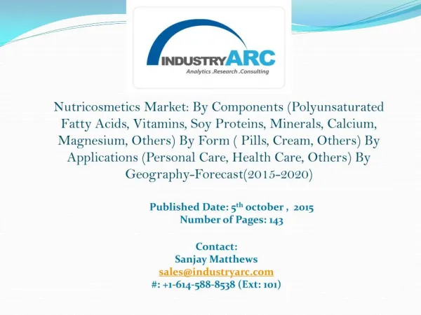 Nutricosmetics market is sure set to drive the revenue generations with building benefits.