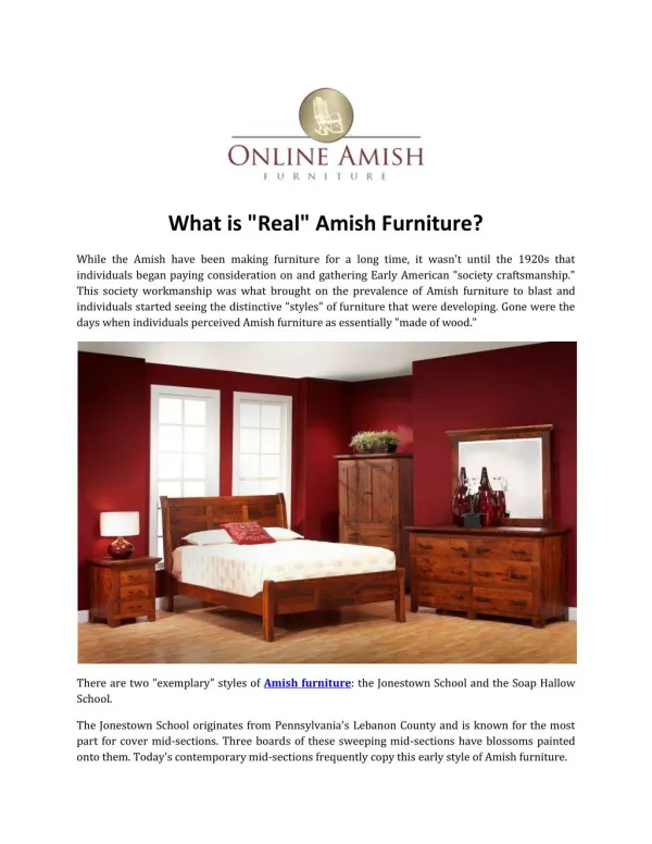 What is "Real" Amish Furniture?