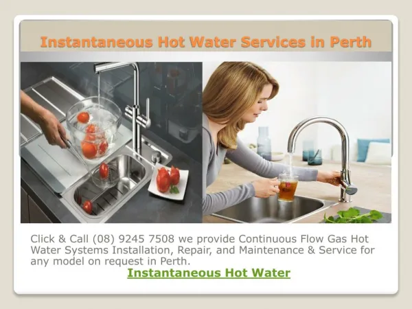 Instantaneous Hot Water Services in Perth