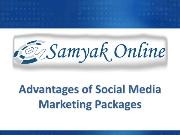 Advantages of Social Media Marketing Packages