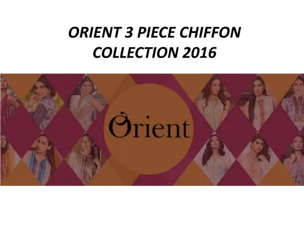 Orient Textiles 3 Piece Chiffon Collection 2016