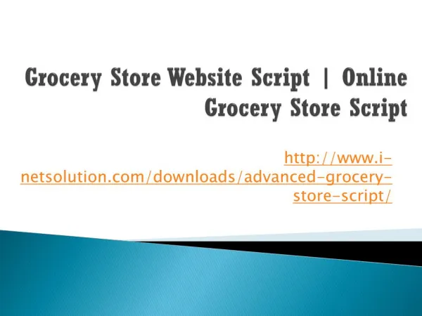 Grocery Store Website Script | Online Grocery Store Script