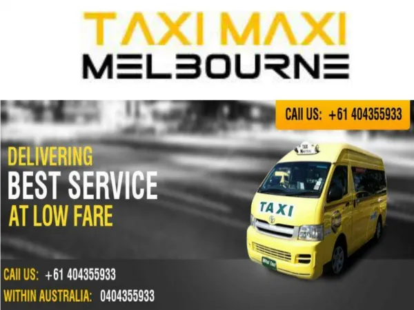 Book Maxi Taxi Cabs in Melbourne