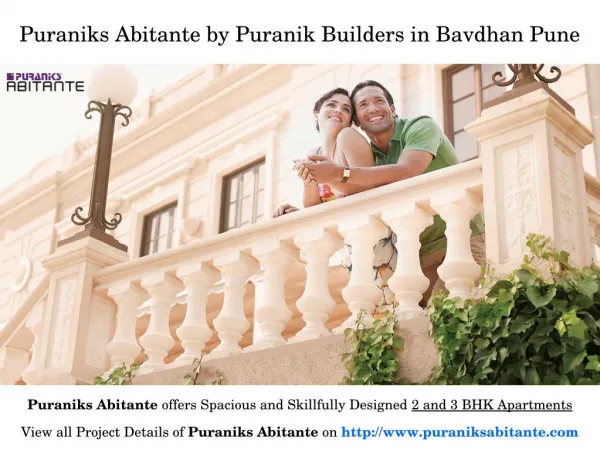 Residential Flats at Puraniks Abitante in Bavdhan Pune for Sale