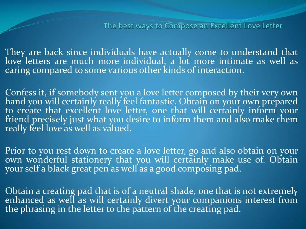 the best ways to compose an excellent love letter