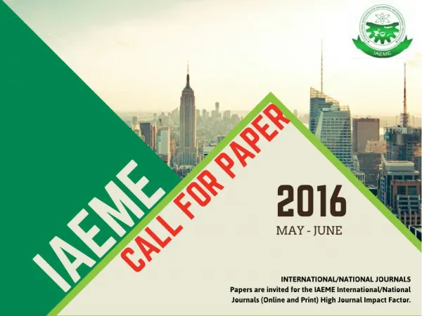 IAEME – CALL FOR PAPER