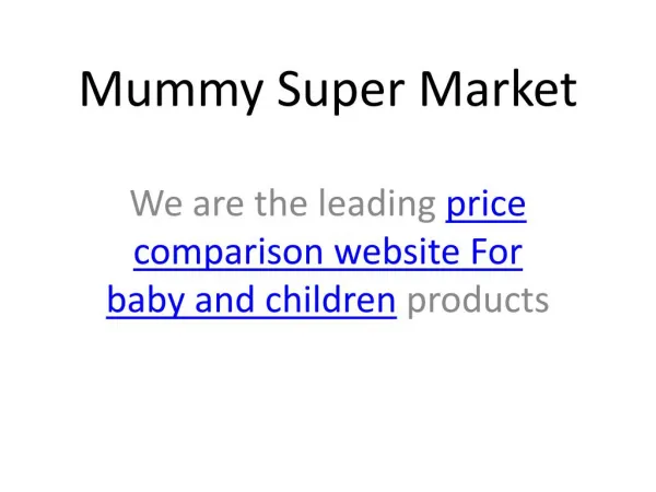 compare baby products