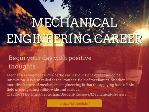 Mechanical Engineering career
