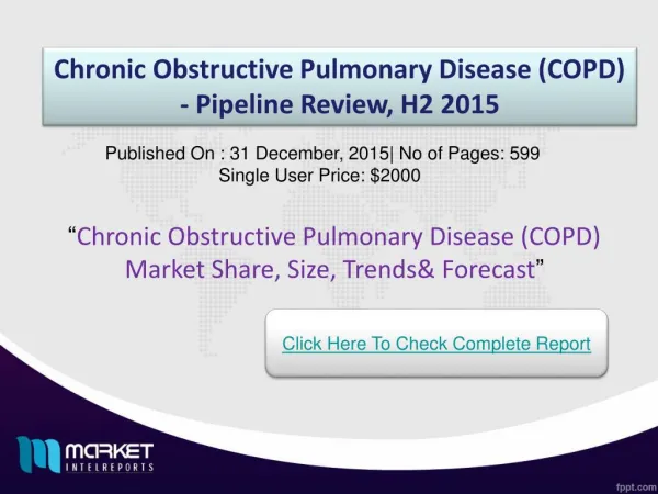 Strategic Analysis on Chronic Obstructive Pulmonary Disease (COPD) Market