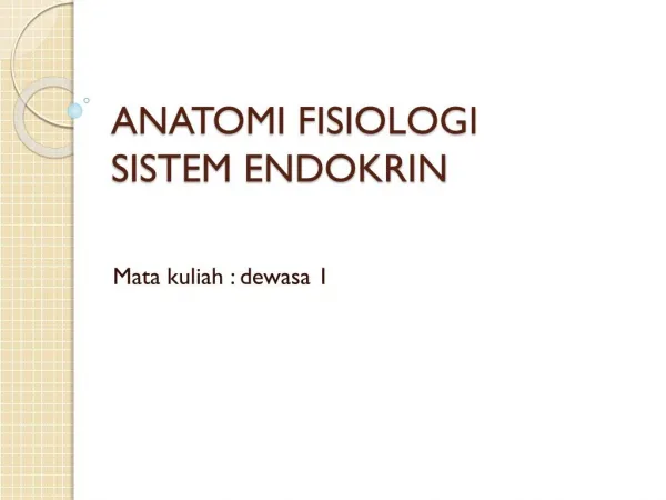 anatomi fisiologi sistem endokrin