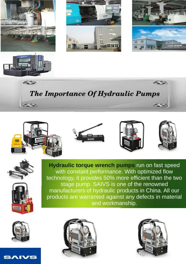 The Importance Of Hydraulic Pumps