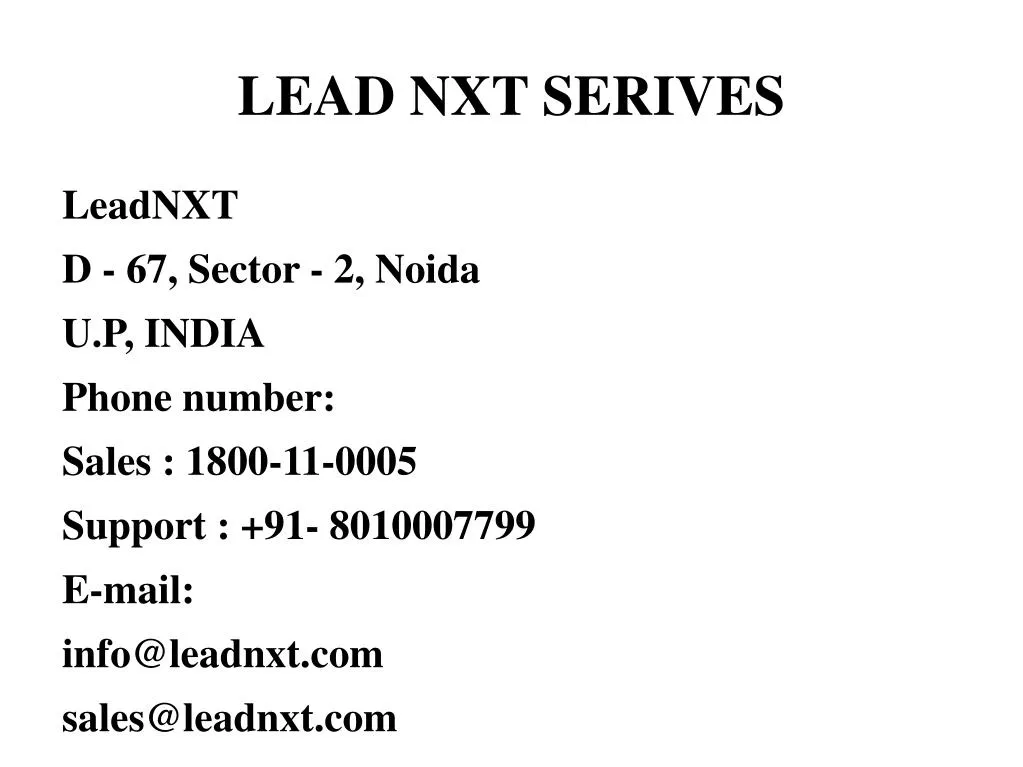 lead nxt serives