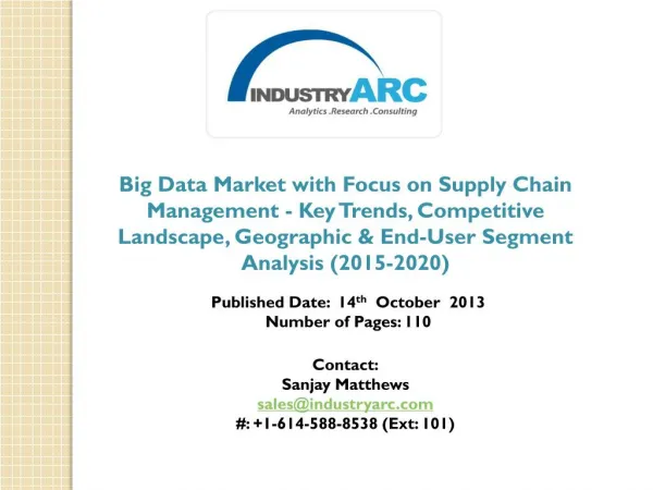 Big Data Market Changing Business Dynamics for Huge Corporations- IndustryARC.