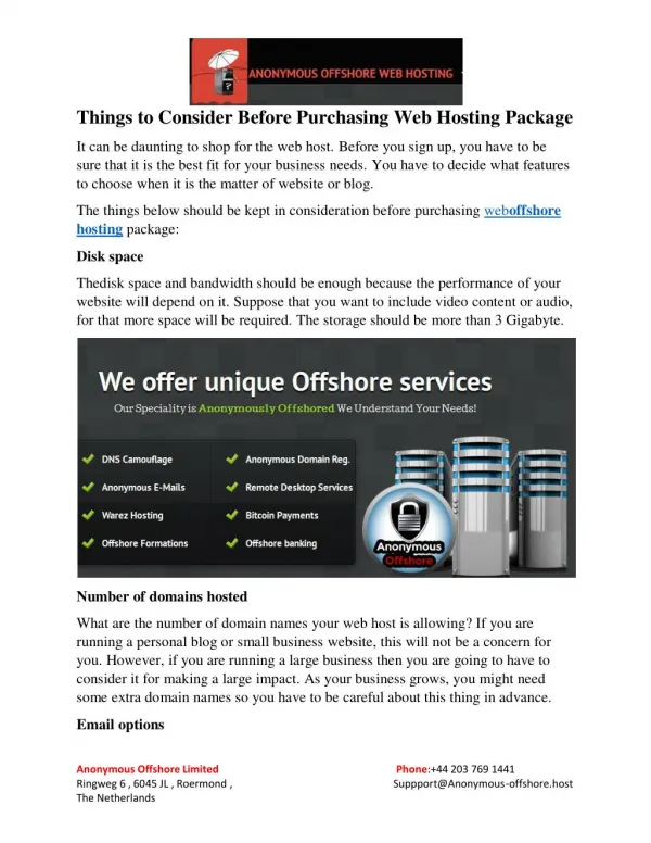 Things to Consider Before Purchasing Web Hosting Package