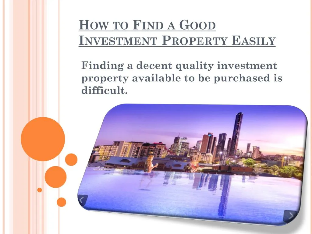 how to find a good investment property easily