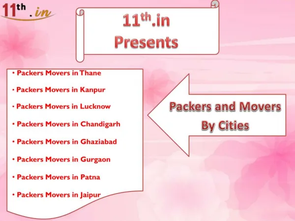 Best services of Packers and Movers available in different Cities.