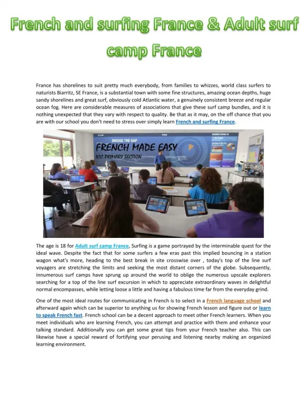 French and surfing France & Adult surf camp France