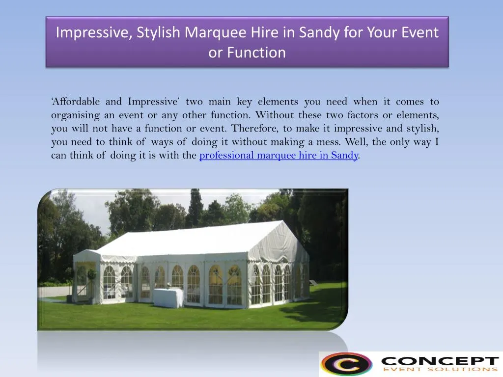 impressive stylish marquee hire in sandy for your event or function