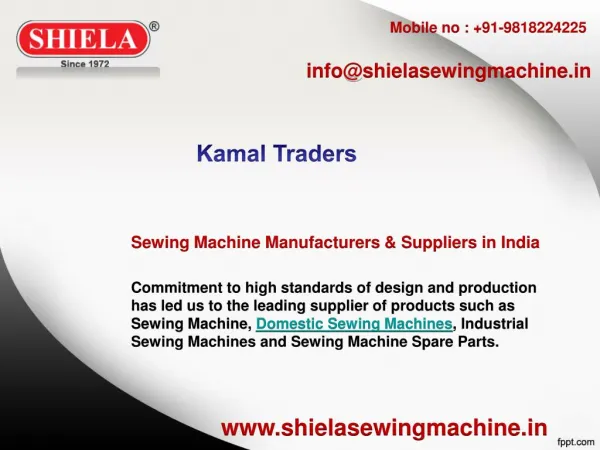 Sewing Machine Manufacturers & Suppliers in India