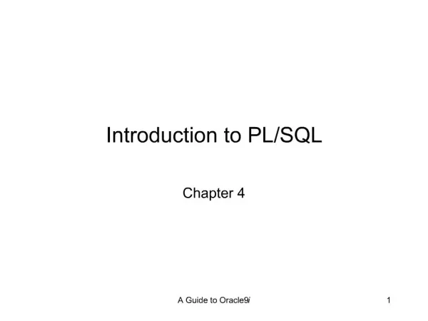 Introduction to PL