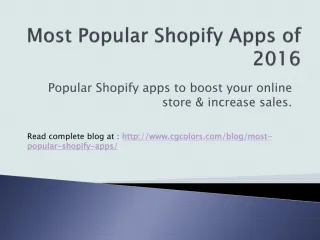 Most Popular Shopify Apps of 2016