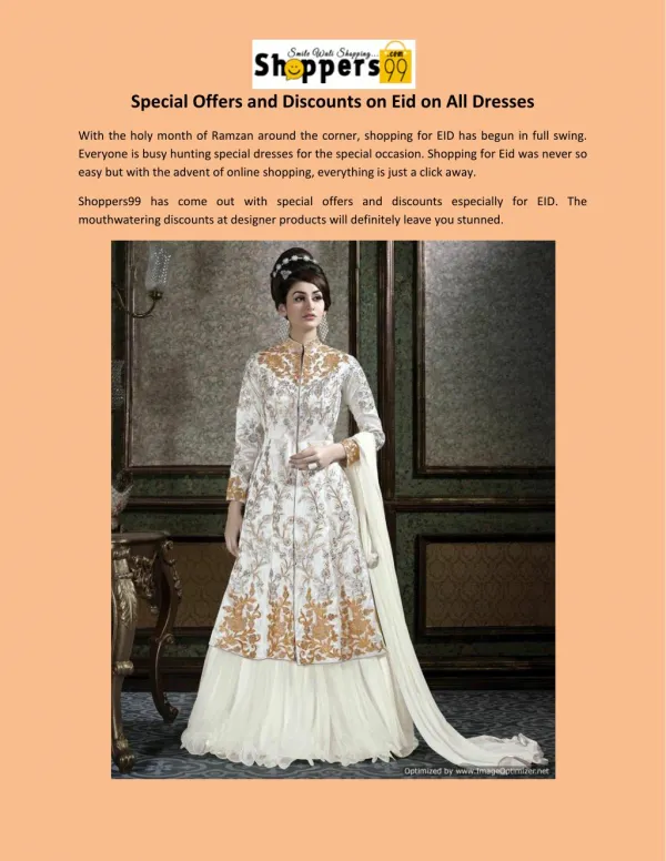 Eid Special Offers Latest Sarees and All Dresses Online From Shoppers99