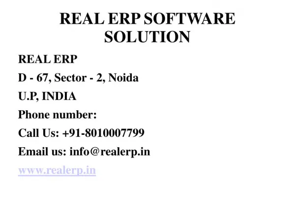 Real ERP Software Solution For All Need