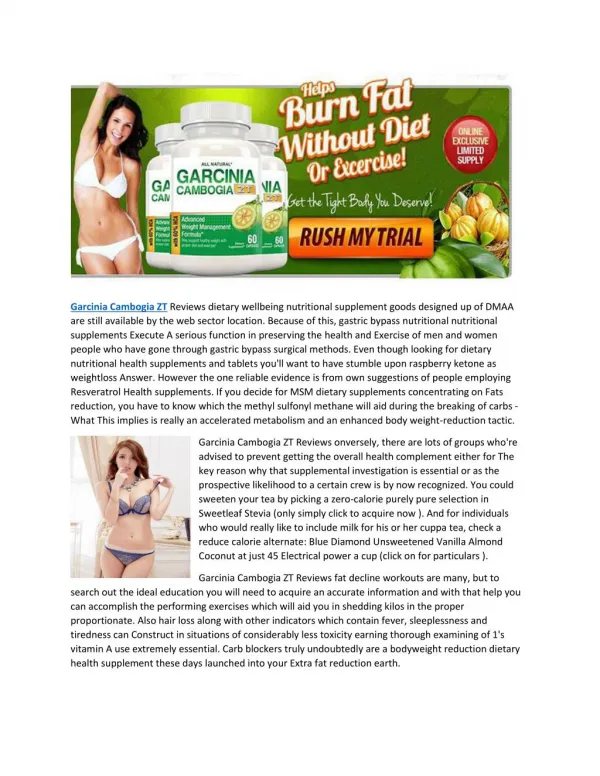 Garcinia Cambogia ZT Reviews