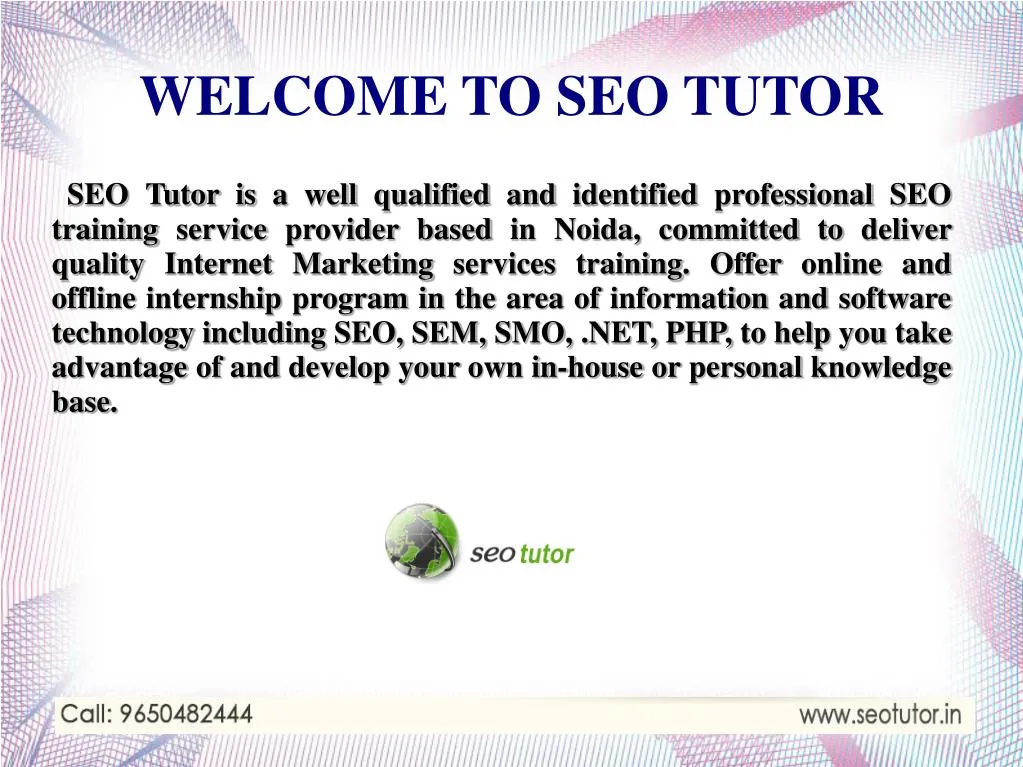 welcome to seo tutor