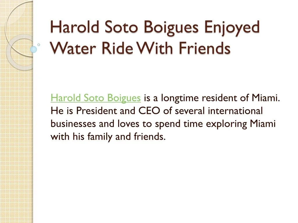 harold soto boigues enjoyed water ride with friends