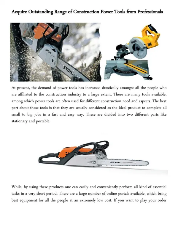 Looking for best range of makita drill,stihl chainsaw tools