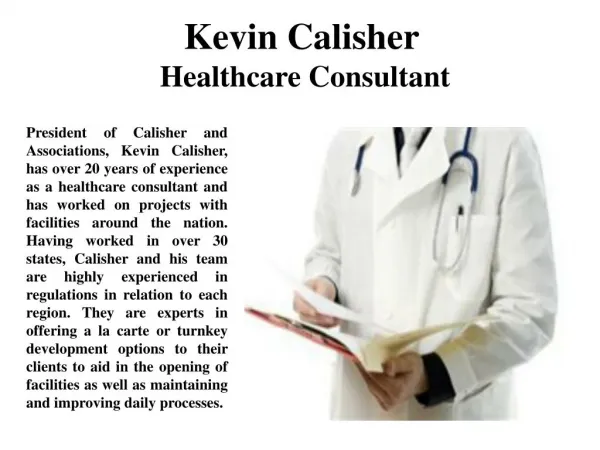 Kevin Calisher Healthcare Consultant