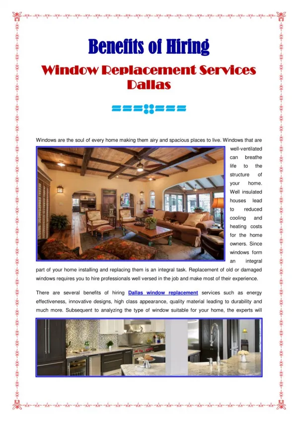 Window Replacement Services Dallas