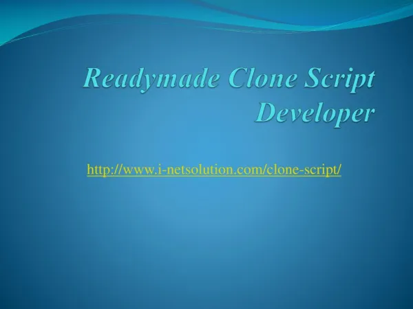 Readymade Clone Script Developer