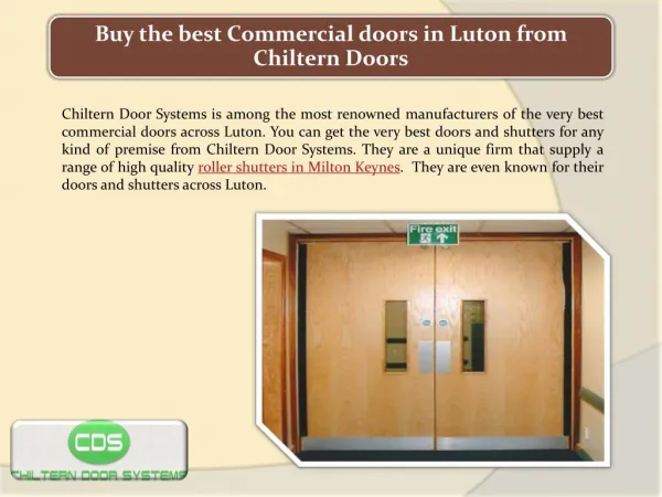 Buy the best Commercial doors in Luton from Chiltern Doors